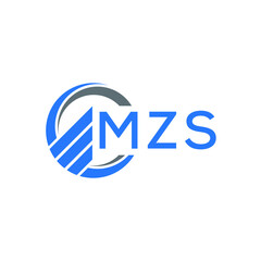 MZS Flat accounting logo design on white  background. MZS creative initials Growth graph letter logo concept. MZS business finance logo design.