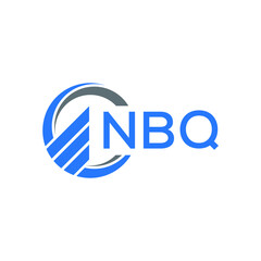 NBQ Flat accounting logo design on white  background. NBQ creative initials Growth graph letter logo concept. NBQ business finance logo design.