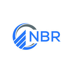 NBR Flat accounting logo design on white  background. NBR creative initials Growth graph letter logo concept. NBR business finance logo design.