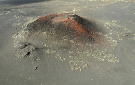 Aerial View Of A Crater In Iceland.
