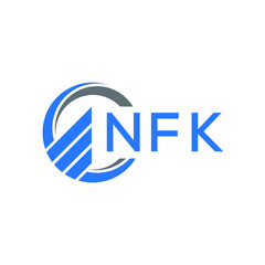 NFK Flat accounting logo design on white  background. NFK creative initials Growth graph letter logo concept. NFK business finance logo design.