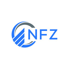 NFZ Flat accounting logo design on white  background. NFZ creative initials Growth graph letter logo concept. NFZ business finance logo design.