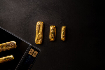 Gold Bullion on scales 