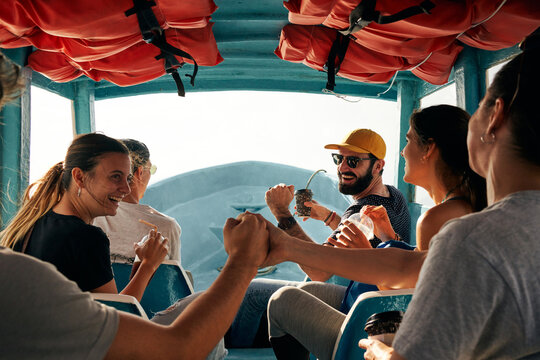 Group of friends travelling 