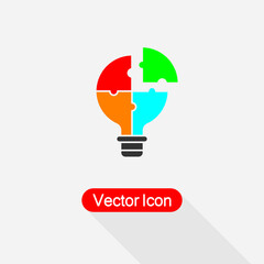 Light Bulb Puzzle Icon Puzzle Pieces Lightbulb Smart Icon