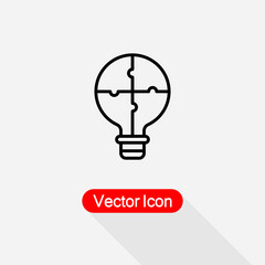 Light Bulb Puzzle Icon, Solution, Innovation Icon Vector Illustration Eps10
