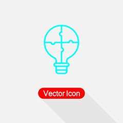 Light Bulb Puzzle Icon, Solution, Innovation Icon Vector Illustration Eps10