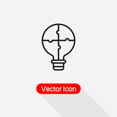 Light Bulb Puzzle Icon, Solution, Innovation Icon Vector Illustration Eps10