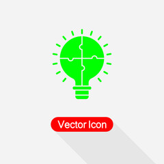 Light Bulb Puzzle Icon, Solution, Innovation Icon Vector Illustration Eps10