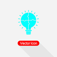Light Bulb Puzzle Icon, Solution, Innovation Icon Vector Illustration Eps10
