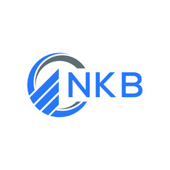 NKB Flat accounting logo design on white  background. NKB creative initials Growth graph letter logo concept. NKB business finance logo design.