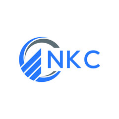 NKC Flat accounting logo design on white  background. NKC creative initials Growth graph letter logo concept. NKC business finance logo design.