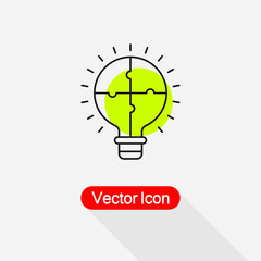 Light Bulb Puzzle Icon, Solution, Innovation Icon Vector Illustration Eps10