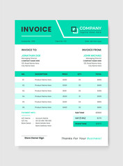 Naklejka na ściany i meble Professional & Modern Business Invoice Design Template