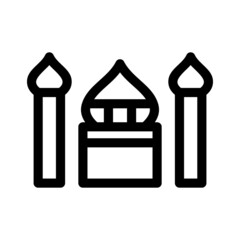 mosque icon or logo isolated sign symbol vector illustration - high quality black style vector icons
