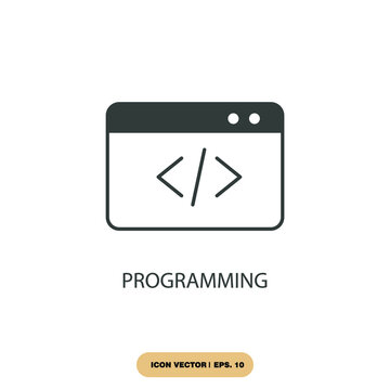 programming icons  symbol vector elements for infographic web