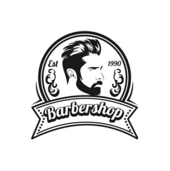 professional logo design for barber shop vintage retro style