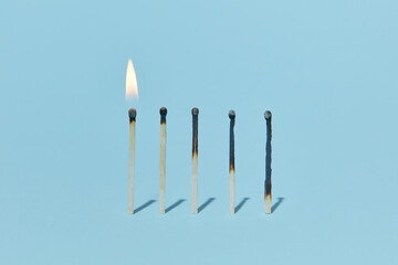 Burning matches