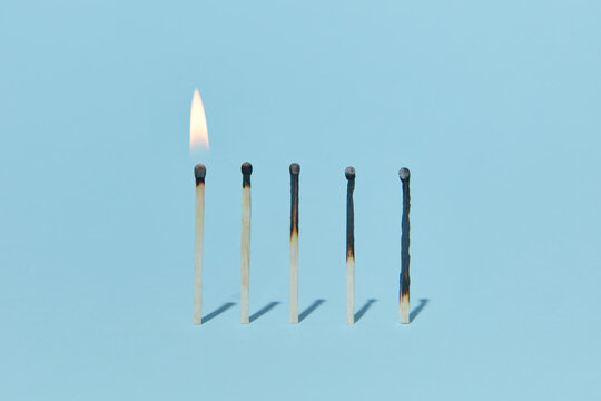 Burning matches