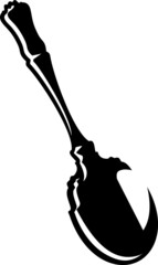 ancient spoon isolated on white