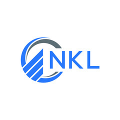 NKL Flat accounting logo design on white  background. NKL creative initials Growth graph letter logo concept. NKL business finance logo design.