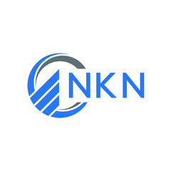 NKN Flat accounting logo design on white  background. NKN creative initials Growth graph letter logo concept. NKN business finance logo design.