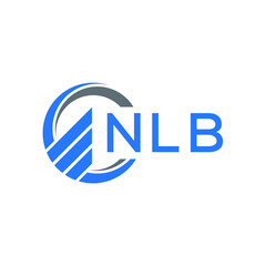 NLB Flat accounting logo design on white  background. NLB creative initials Growth graph letter logo concept. NLB business finance logo design.