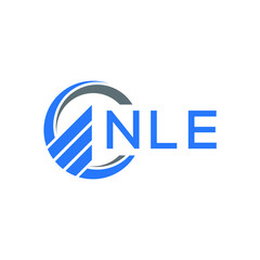 NLE Flat accounting logo design on white  background. NLE creative initials Growth graph letter logo concept. NLE business finance logo design.
