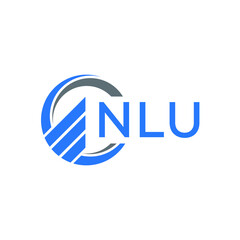 NLU Flat accounting logo design on white  background. NLU creative initials Growth graph letter logo concept. NLU business finance logo design.