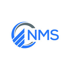 NMS Flat accounting logo design on white  background. NMS creative initials Growth graph letter logo concept. NMS business finance logo design.