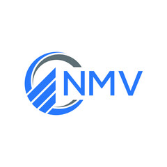NMV Flat accounting logo design on white  background. NMV creative initials Growth graph letter logo concept. NMV business finance logo design.