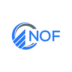 NOF Flat accounting logo design on white  background. NOF creative initials Growth graph letter logo concept. NOF business finance logo design.