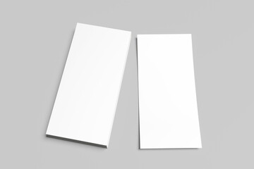 3D Render Illustration of Dl Flyers Mockup