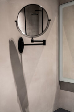 Bathroom in contemporary style with tiled walls