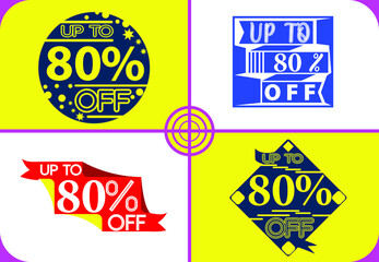 Up to 80 percent off logo, sticker, icon and t shirt design template