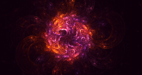 Fototapeta premium 3D rendering abstract multicolor fractal light background
