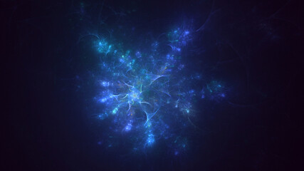 3D rendering abstract multicolor fractal light background