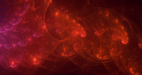 3D rendering abstract multicolor fractal light background