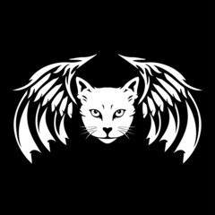 illustration of a cat with wings