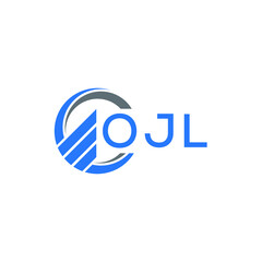 Fototapeta premium OJL Flat accounting logo design on white background. OJL creative initials Growth graph letter logo concept. OJL business finance logo design.