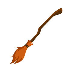 Obraz premium witch broom stick vector illustration 