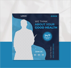 Medical Services Social media post design template or Instagram post in vector.