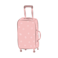 Travel suitcase isolated on white background