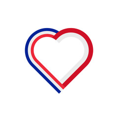 unity concept. heart ribbon icon of france and monaco flags. vector illustration isolated on white background