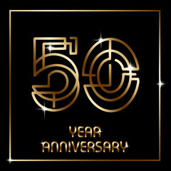 50 Years anniversary modern retro logo template