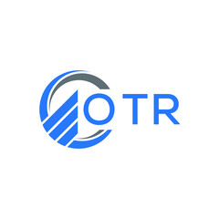 Fototapeta premium OTR Flat accounting logo design on white background. OTR creative initials Growth graph letter logo concept. OTR business finance logo design.