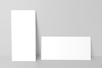 Menu card mockup on a wall, proporsional ratio.