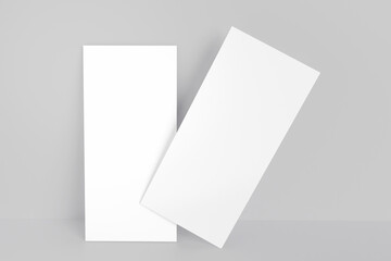 Menu card mockup on a wall, proporsional ratio.