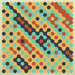 Multicolor truchet tiling connections illustration