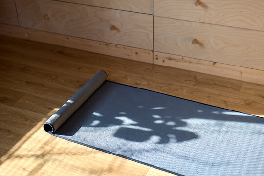 Yoga mat in the sun room